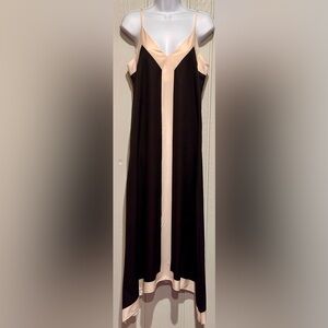 Chic Black & Cream High Low Dress